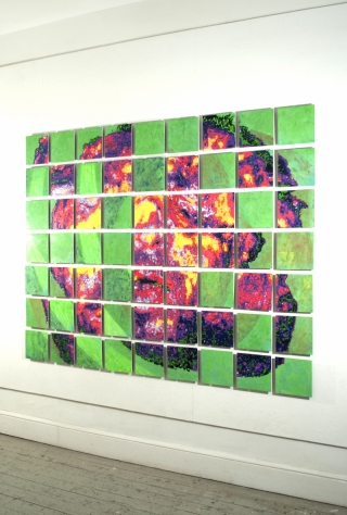 Sour Apple, 2011, Acrylic and mixed media on masonite, 66
